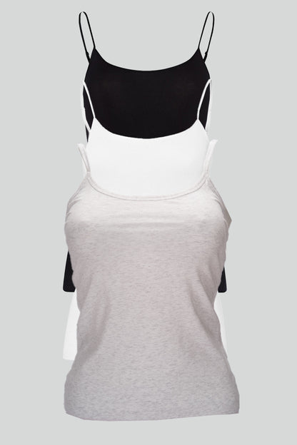 Dollcini Spaghetti-Strap Women's Tank Top Set - 3-Piece Pack