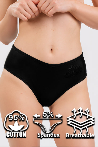 Dollcini, Chiloți clasici pentru femei, 95% bumbac + spandex - Multicolor, pachet de 6 bucăți