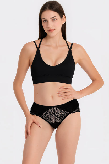 Dollcini, Chiloți clasici pentru femei, Chiloți brazilieni pentru femei, Chiloți dantela pentru femei – 95% bumbac + spandex, multicolor, pachet de 6 bucăți
