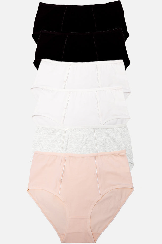Dollcini, chiloți damă cu talie înaltă, 95% bumbac + spandex - multicolor, pachet de 6 bucăți, 8922