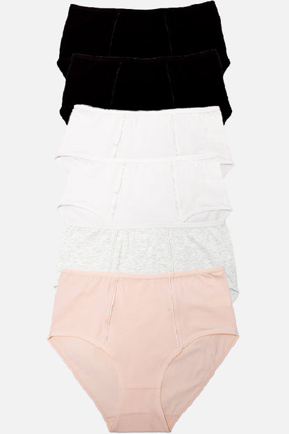 Dollcini, chiloți damă cu talie înaltă, 95% bumbac + spandex - multicolor, pachet de 6 bucăți, 8922