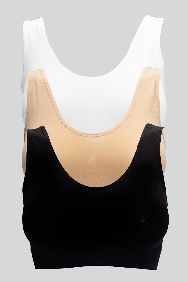 Dollcini Seamless Women's Sports Bra - Comfortable, 3-Pack