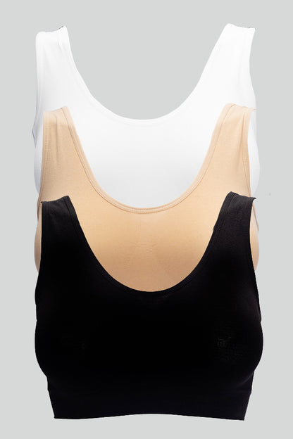 Dollcini Seamless Women's Sports Bra - Comfortable, 3-Pack