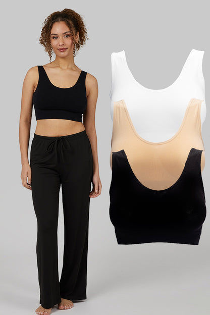 Dollcini Seamless Women's Sports Bra - Comfortable, 3-Pack