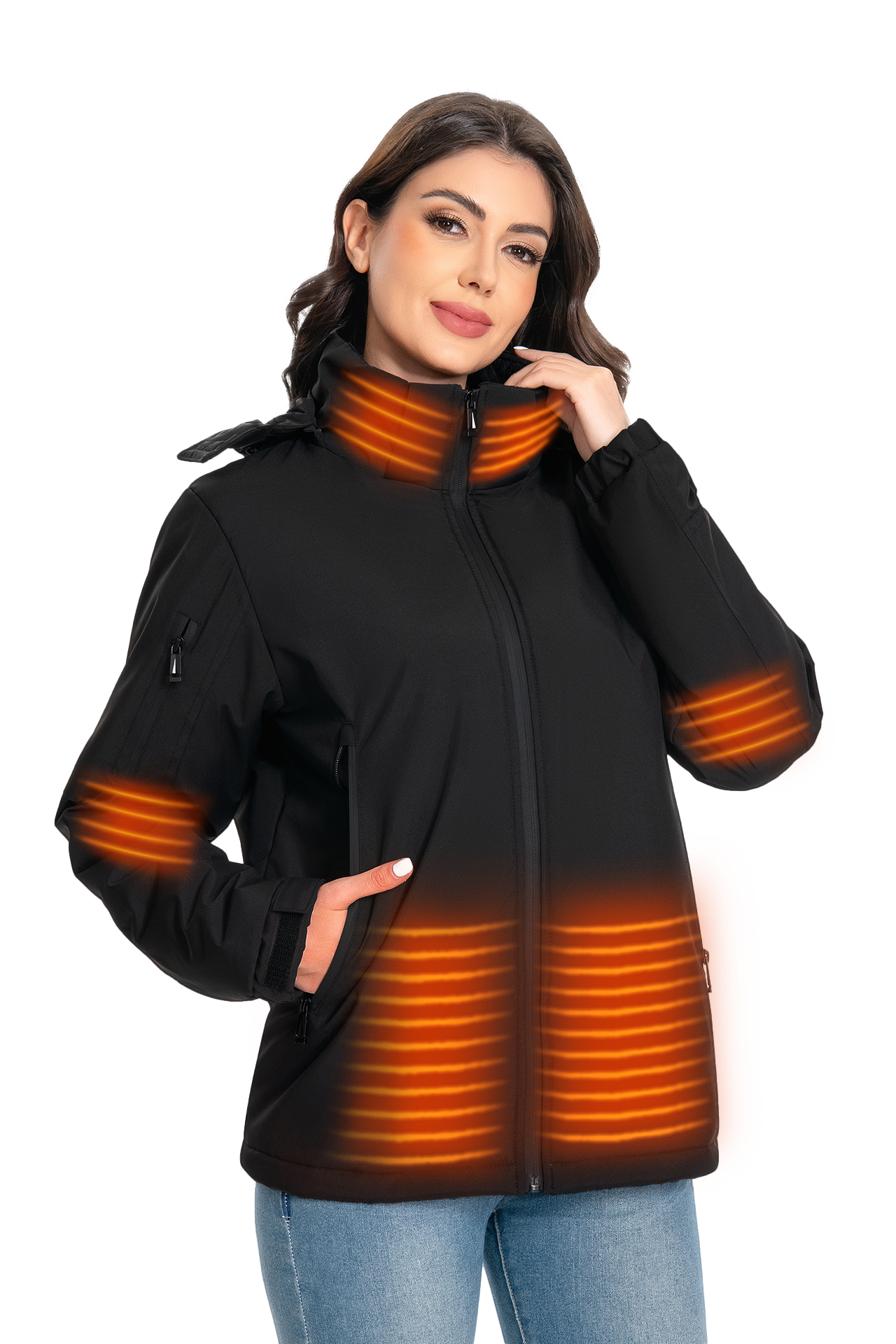 Dollcini Women's Heated Jacket – USB, Windproof Winter Coat [Powerbank sold separately]