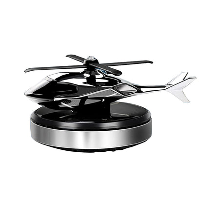 Dollcini, Helicopter-shaped solar car air freshener – rotating aroma diffuser (silver)