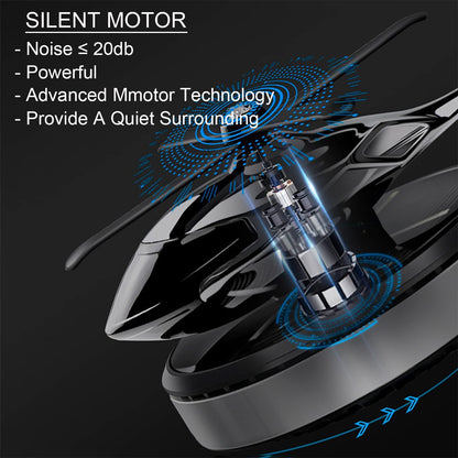 Dollcini, Helicopter-shaped solar car air freshener – rotating aroma diffuser (silver)