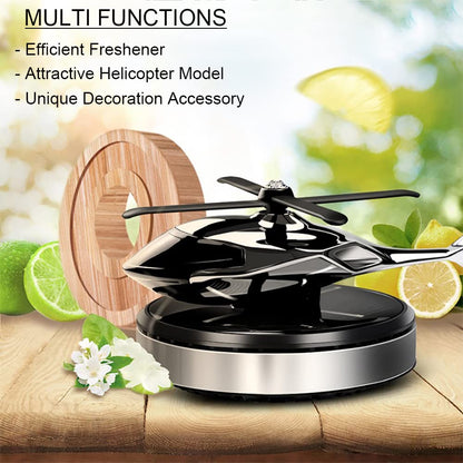 Dollcini, Helicopter-shaped solar car air freshener – rotating aroma diffuser (silver)