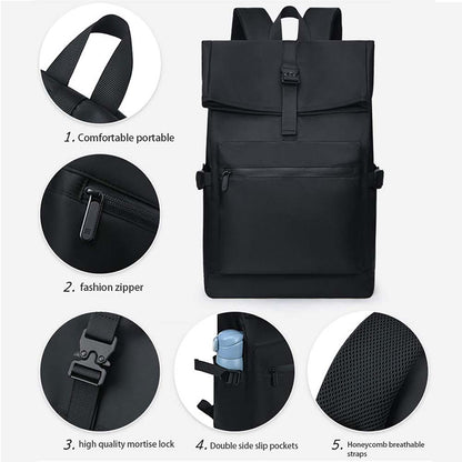 Rucsac de laptop unisex impermeabil Dollcini – din material Oxford, cu mai multe compartimente, ușor și rezistent