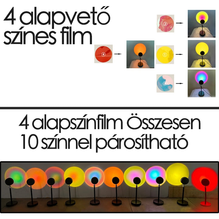 Dollcini Otthon Set lampă Sunset – 12 lămpi LED cu efect de apus