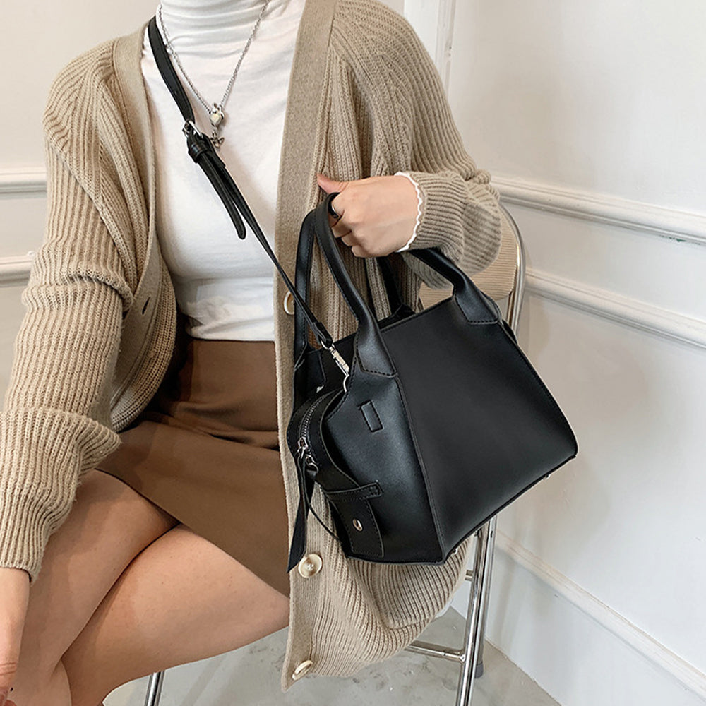 Dollcini Ženska poslovna torba – elegantna, vodoodporen umetni usnje, črna