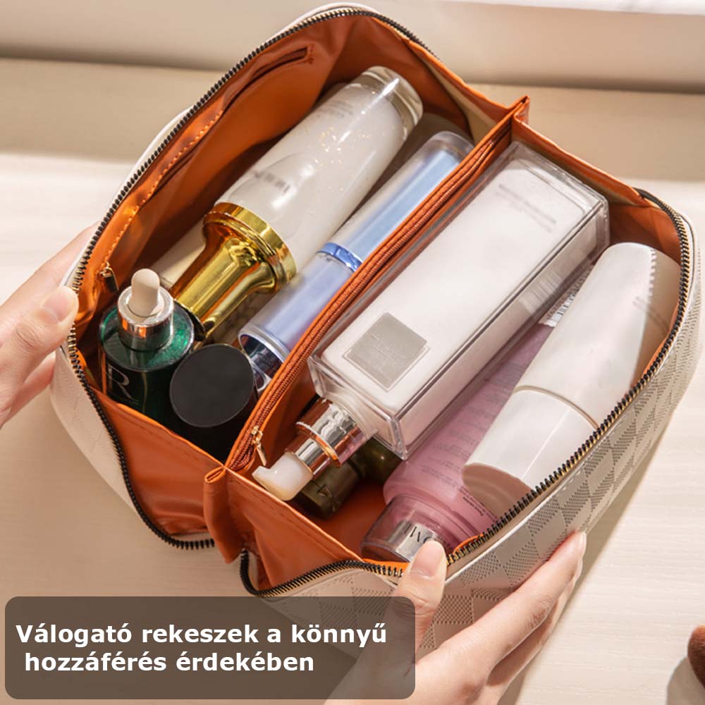 Dollcini stilska kozmetična torbica – vodoodporen umetni usnje, velika zmogljivost
